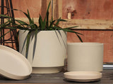 Mid Modern Planter With Detached Saucer