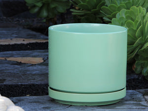 Mid Modern Planter With Detached Saucer