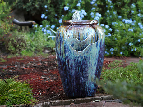 Tea Garden Fountain ( Red Copper on Violet )