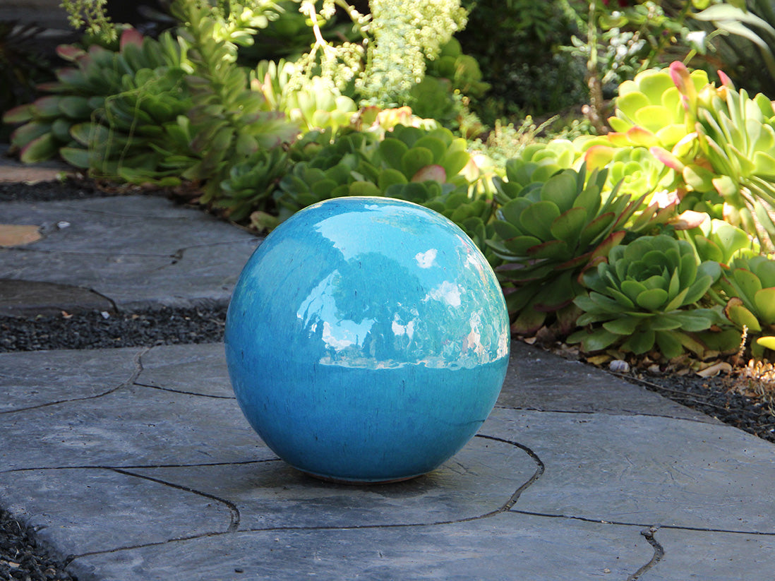 Outdoor Decorative Sphere Glazed 19.5"