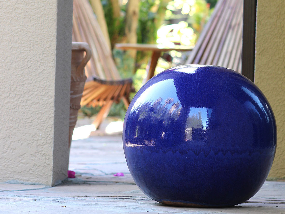 Outdoor Decorative Sphere Glazed 19.5"