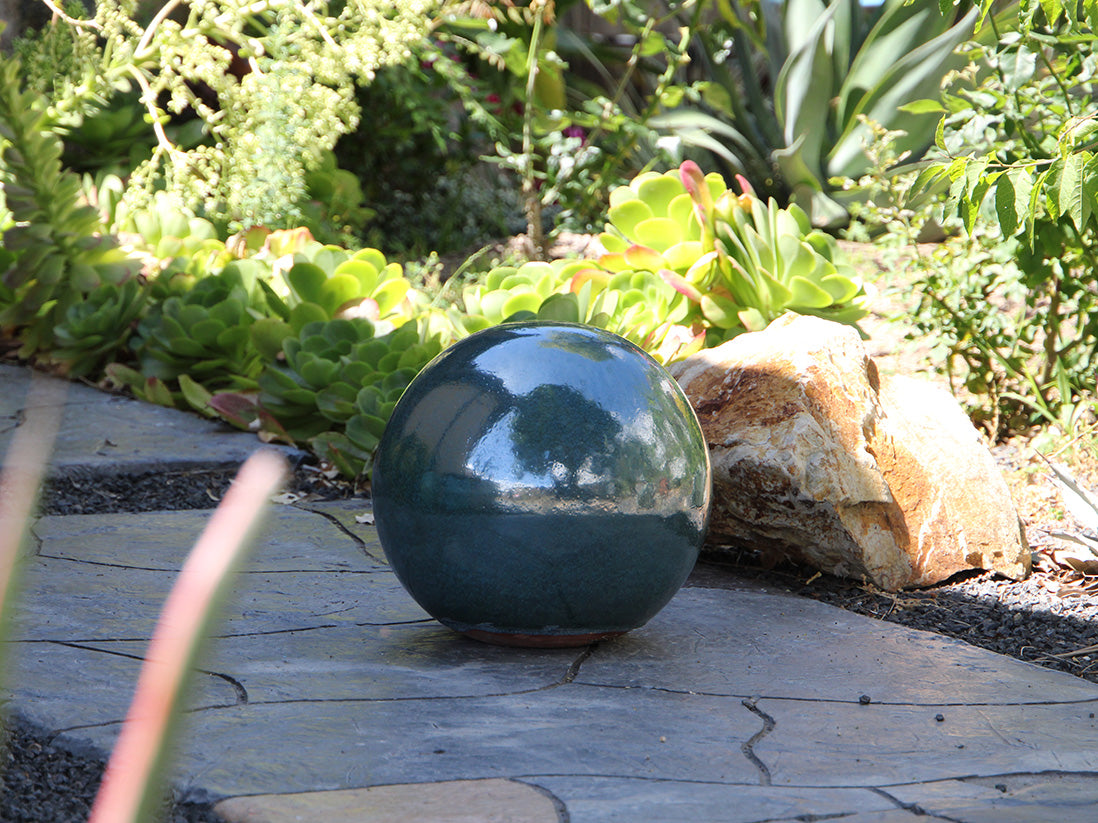 Outdoor Decorative Sphere Glazed 19.5"