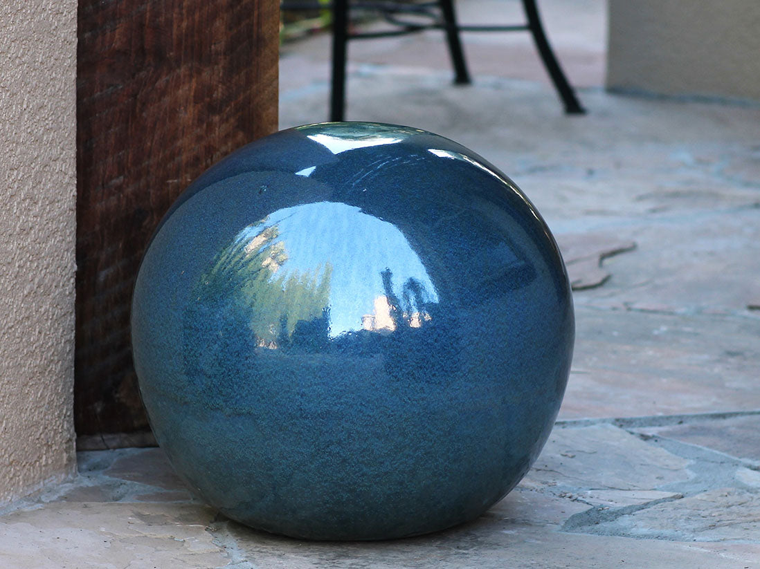 Outdoor Decorative Sphere Glazed 19.5"