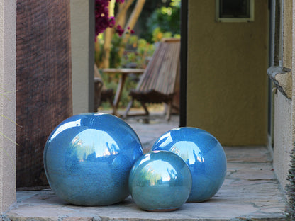 Outdoor Decorative Sphere Glazed 19.5"