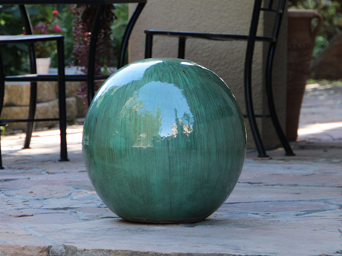 Outdoor Decorative Sphere Glazed 12"