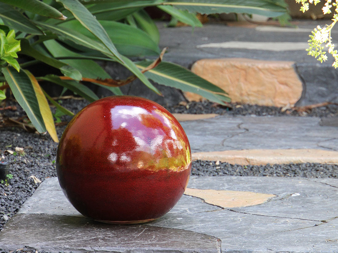 Outdoor Decorative Sphere Glazed 12"