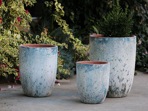 Tall Milano Cone Planter - Set of 3 (Aegean )