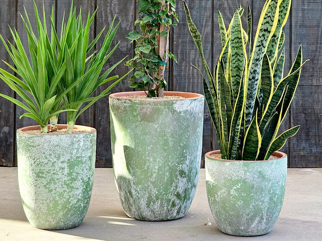 Tall Milano Cone Planter - Set of 3 (Aegean )