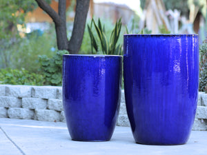 Tall Barrel Planters - Set of 2