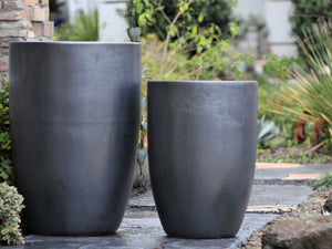 Tall Barrel Planters - Set of 2