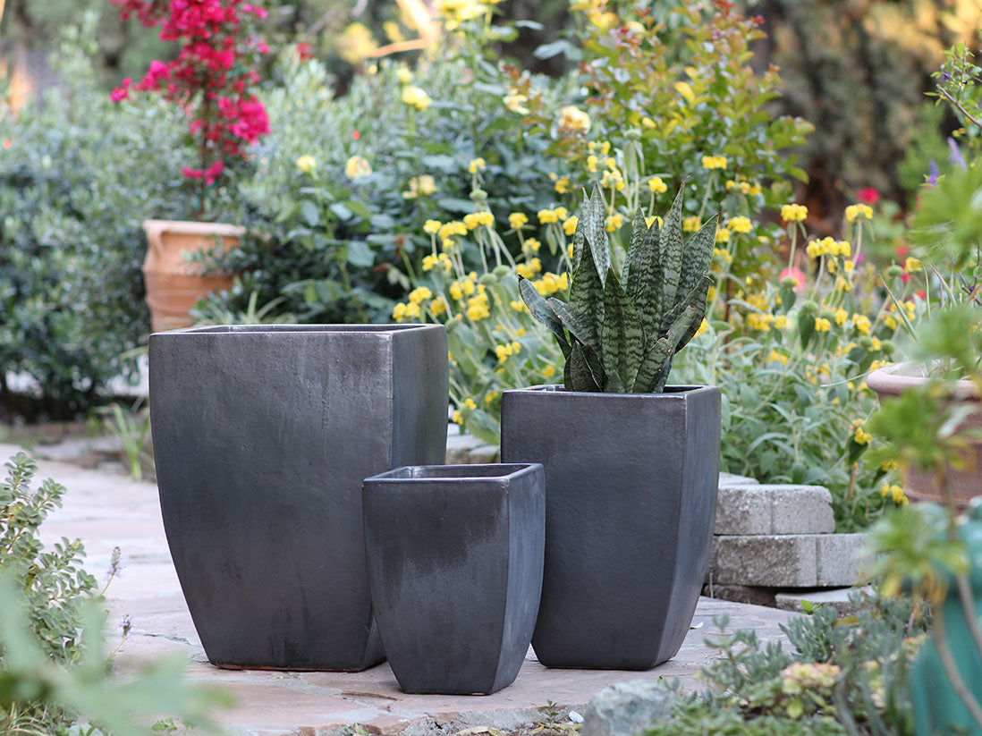 Tall Milano Square Planter - Set of 3