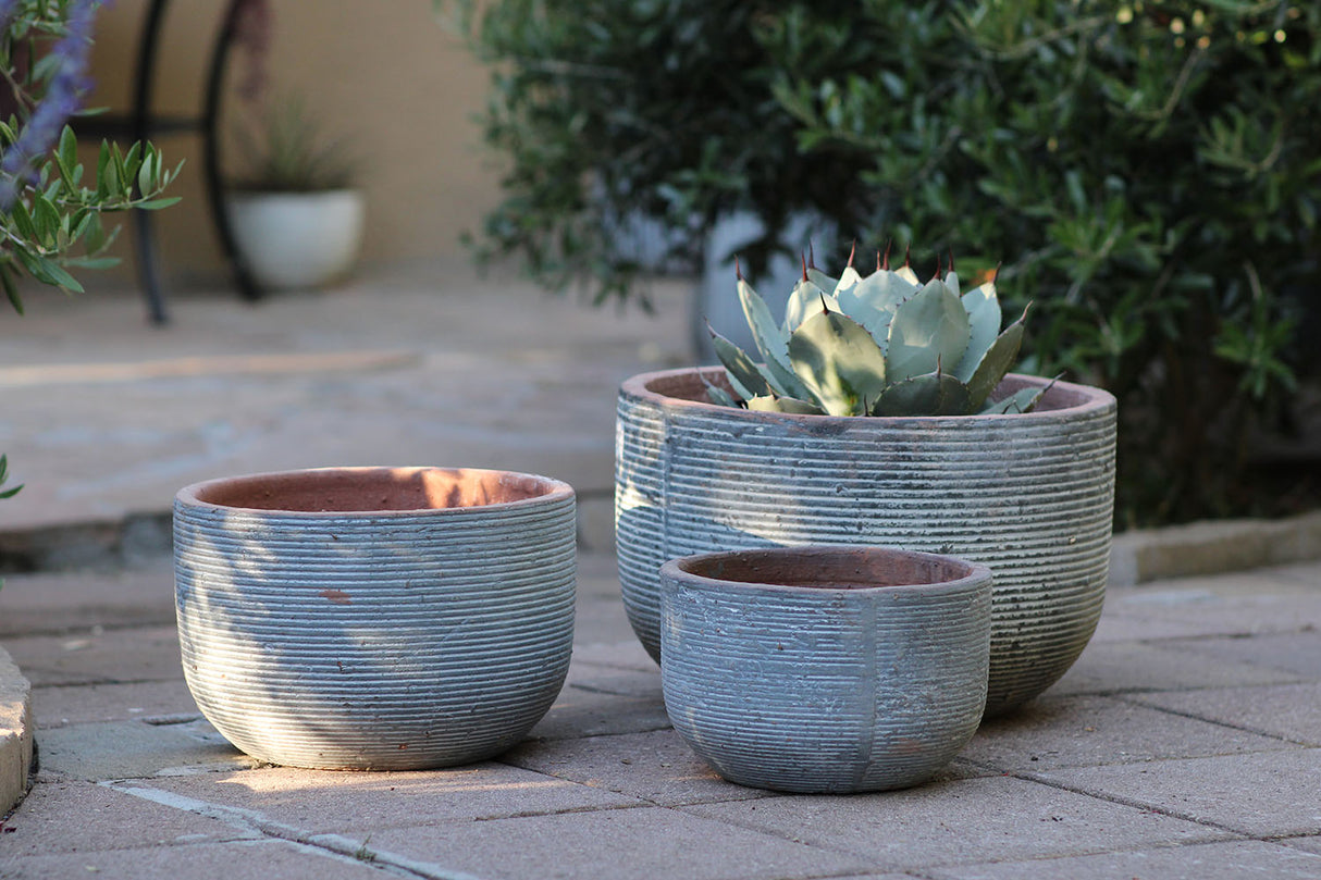 Egg Horizontal Ripples Planter - Set of 3