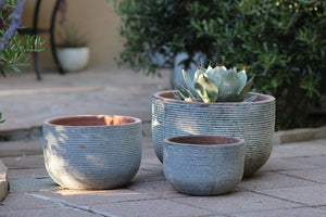 Egg Horizontal Ripples Planter - Set of 3